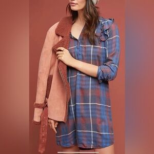 Anthropologie | Cloth & Stone | Plaid Ruffled Shirt Dress